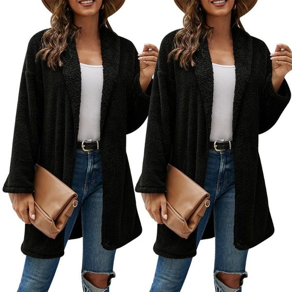 women's wool & blends winter blend coat warm overcoat polar fleece causal thick jacket outerwear autumn fashion, Black
women's wool & blends winter blend coat warm overcoat polar fleece causal thick jacket outerwear autumn fashion, Black