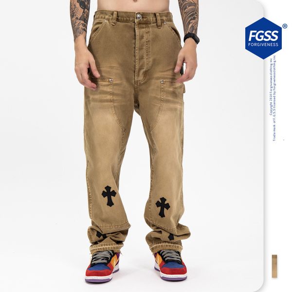 jeans fgss men's wear | autumn and winter versatile fashion br cross wash straight tube loose for men women, Blue
jeans fgss men's wear | autumn and winter versatile fashion br cross wash straight tube loose for men women, Blue