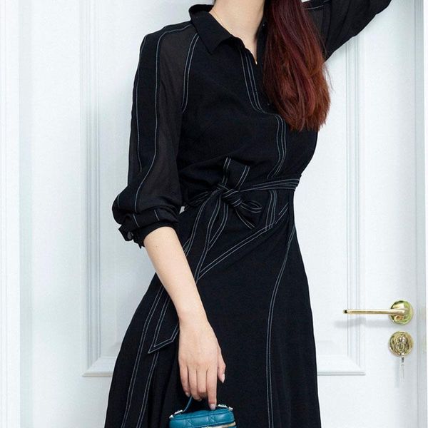 casual dresses 2021 fall style single-breasted long-sleeved belt loose mid-length black temperament dress high-quality women's fashion, Black;gray
casual dresses 2021 fall style single-breasted long-sleeved belt loose mid-length black temperament dress high-quality women's fashion, Black;gray
