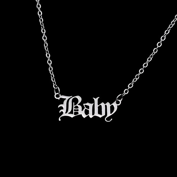 10pcs old english letter word baby necklaces stainless steel initial alphabet name logo pendant charm chain minimalist collar choker jewelry, Silver
10pcs old english letter word baby necklaces stainless steel initial alphabet name logo pendant charm chain minimalist collar choker jewelry, Silver