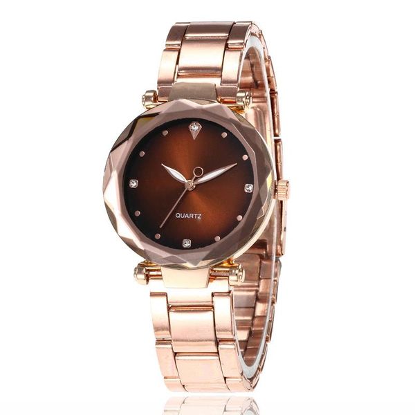 wristwatches women's simple rhinestone student prismatic glass bracelet clasp quartz watch, Slivery;brown
wristwatches women's simple rhinestone student prismatic glass bracelet clasp quartz watch, Slivery;brown