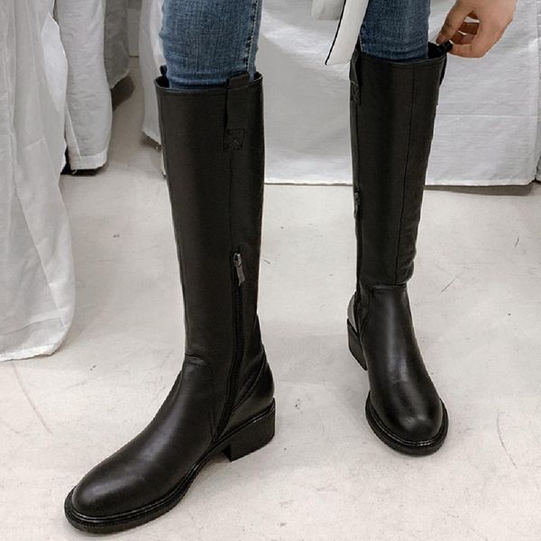 women's genuine leather flats autumn winter knee high boots round toe casual warm black knight boots shoes women
women's genuine leather flats autumn winter knee high boots round toe casual warm black knight boots shoes women