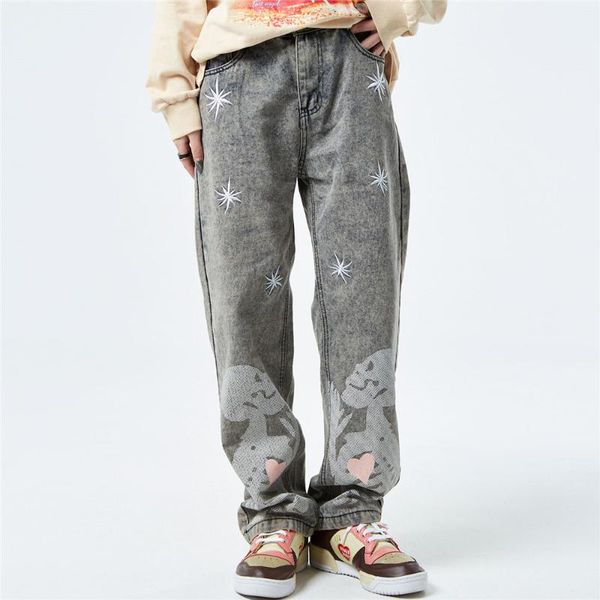men's jeans loose hip hop oversized fashion skeleton printed pants streetwear causal harajuku grey trousers, Blue
men's jeans loose hip hop oversized fashion skeleton printed pants streetwear causal harajuku grey trousers, Blue