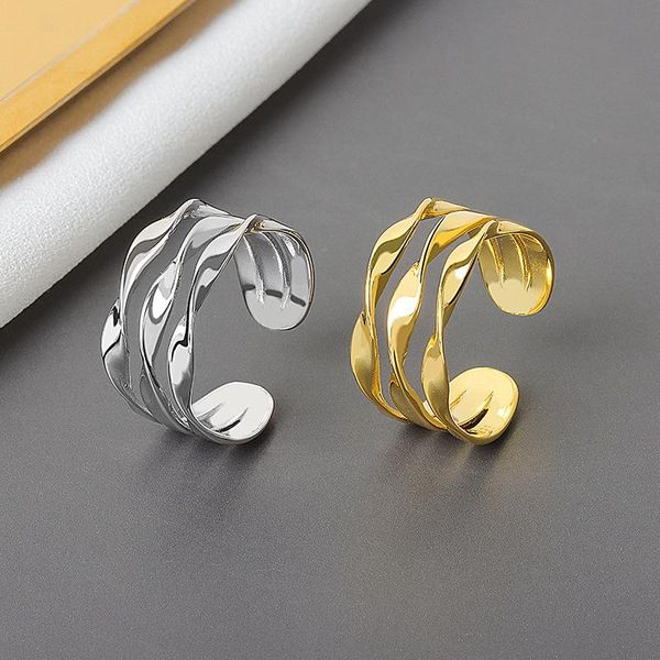wedding rings silver color engagement for women 3 lines trendy irregular geometric handmade jewelry valentine's day gifts, Slivery;golden
wedding rings silver color engagement for women 3 lines trendy irregular geometric handmade jewelry valentine's day gifts, Slivery;golden