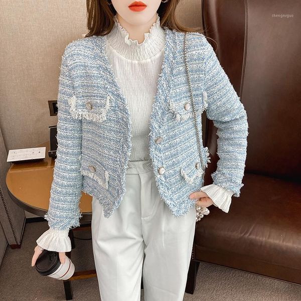 women's wool & blends woolen coat female 2021 spring and autumn korean version v-neck tweed pearl buckle tassel long sleeve, Black
women's wool & blends woolen coat female 2021 spring and autumn korean version v-neck tweed pearl buckle tassel long sleeve, Black