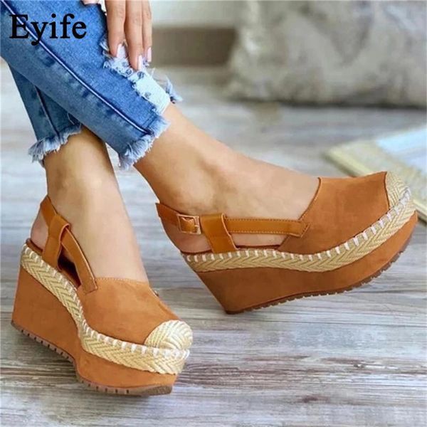 women wedge sandals 2021 spring summer new closed toe buckle ladies mid heel platform shoes female dress casual canvas shoes, Black
women wedge sandals 2021 spring summer new closed toe buckle ladies mid heel platform shoes female dress casual canvas shoes, Black