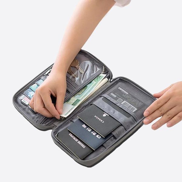 card holders passport cover bag wallet document organizer travel safe waterproof on the storage key holder for women, Brown;gray
card holders passport cover bag wallet document organizer travel safe waterproof on the storage key holder for women, Brown;gray