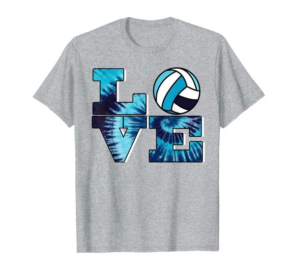 volleyball tie dye look big love blue swirl great gift teens t-shirt, White;black