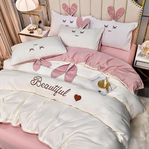 bedding sets nordic ins ice silk four-piece set summer princess style girl heart bed sheet fitted quilt cover three-piece
bedding sets nordic ins ice silk four-piece set summer princess style girl heart bed sheet fitted quilt cover three-piece