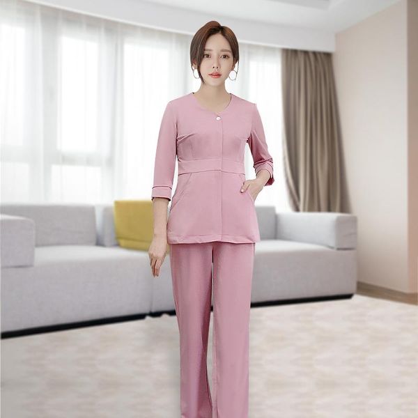 women's two piece pants beauty salon beautician working uniforms spa massage female receptionist uniform suits sauna foot bath women wo, White
women's two piece pants beauty salon beautician working uniforms spa massage female receptionist uniform suits sauna foot bath women wo, White