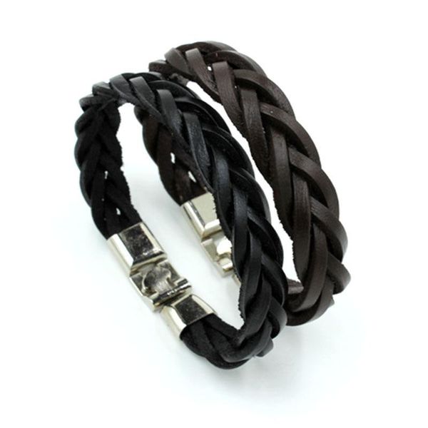 charm bracelets handmade black brown twist genuine leather elegant temperament simple fashion weaving bracelet women men, Golden;silver
charm bracelets handmade black brown twist genuine leather elegant temperament simple fashion weaving bracelet women men, Golden;silver