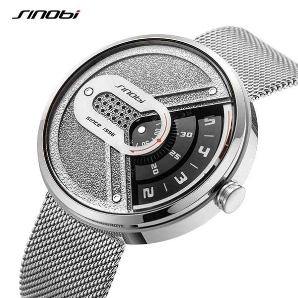 men watch creative time display inspired by bicycle tires japanese quartz movement silver mesh band relogio masculino 210712, Slivery;brown
men watch creative time display inspired by bicycle tires japanese quartz movement silver mesh band relogio masculino 210712, Slivery;brown