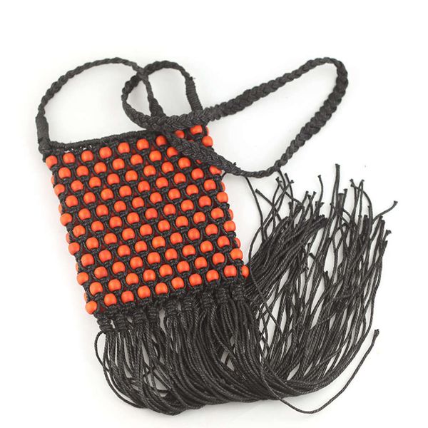 wax rope hand woven bag long tassel colored wooden bead single shoulder messenger bag women's leisure
wax rope hand woven bag long tassel colored wooden bead single shoulder messenger bag women's leisure