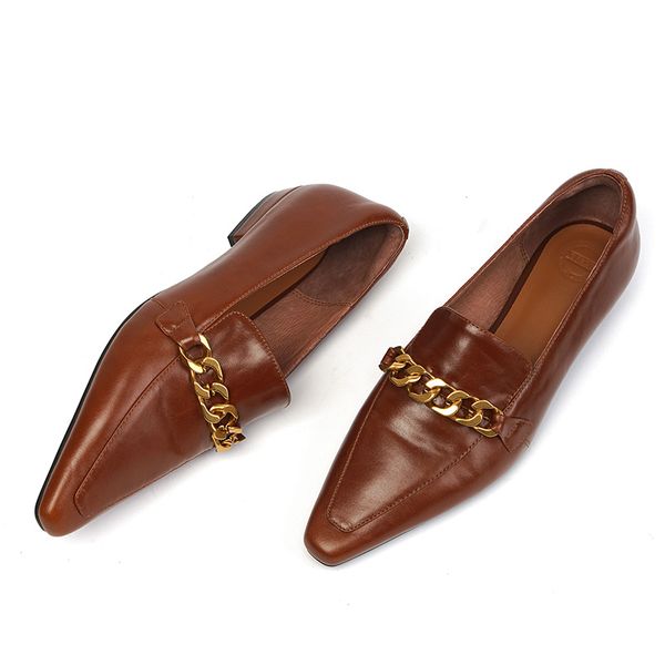 Womens genuine leather chain decoration slip-on flat loafers pointed toe female soft comforable casual moccasins daily shoesDress Shoes, Brown
Womens genuine leather chain decoration slip-on flat loafers pointed toe female soft comforable casual moccasins daily shoesDress Shoes, Brown