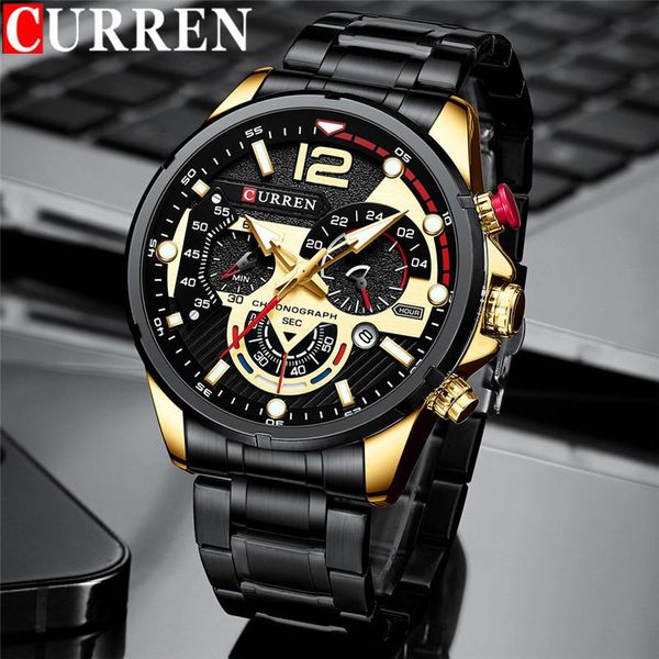 wristwatches curren man wristwatch waterproof chronograph men watch military black stainless steel sport male clock 8395, Slivery;brown
wristwatches curren man wristwatch waterproof chronograph men watch military black stainless steel sport male clock 8395, Slivery;brown