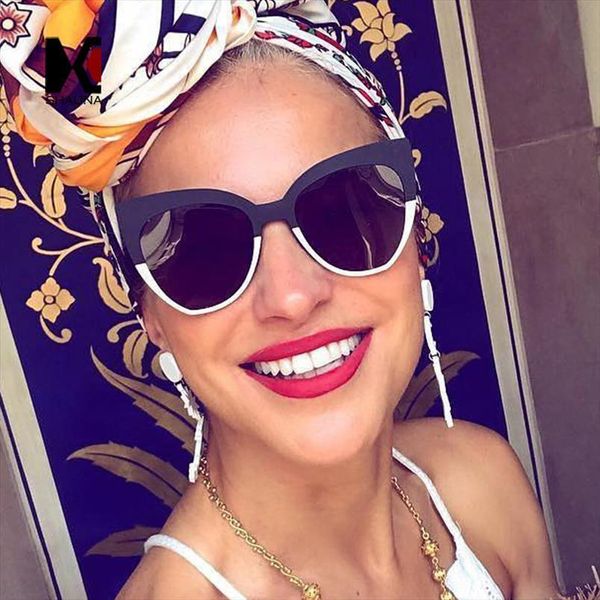 fashion double color stainless steel frame women cat eye sunglasses uv400, White;black
fashion double color stainless steel frame women cat eye sunglasses uv400, White;black