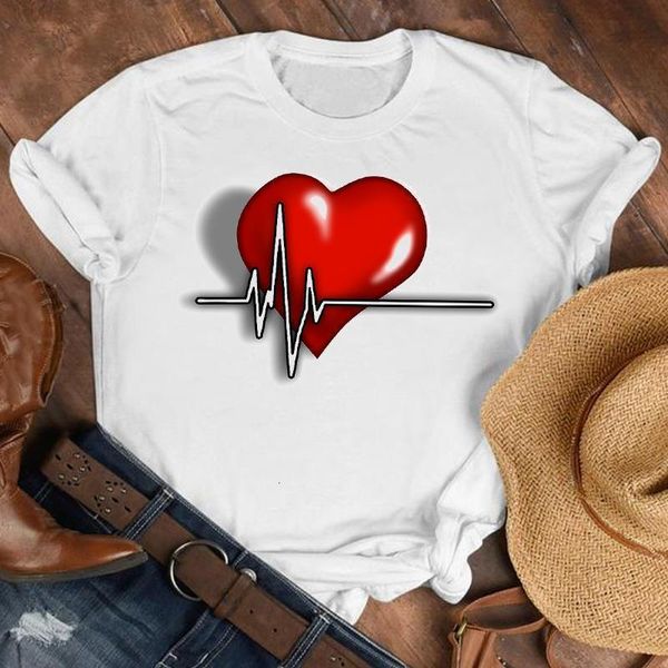 women lady cartoon love heart heartbeat cute 90s fashion shirt clothes tshirt female print t tee womens graphic t-shirt, White
women lady cartoon love heart heartbeat cute 90s fashion shirt clothes tshirt female print t tee womens graphic t-shirt, White