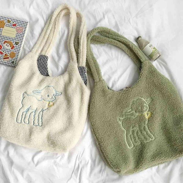 bag women's lamb fabric shoulder bag handbag tote large capacity embroidery shopper s cute for girls new bolso de hombro
bag women's lamb fabric shoulder bag handbag tote large capacity embroidery shopper s cute for girls new bolso de hombro