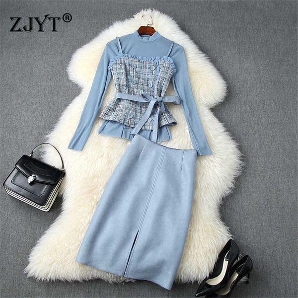 runway designers autumn suit women fashion long sleeve mesh tweed vest+suede leather skirt 3 piece clothing set outfits 210601, White
runway designers autumn suit women fashion long sleeve mesh tweed vest+suede leather skirt 3 piece clothing set outfits 210601, White
