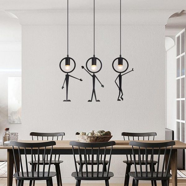 retro iron art little man pendant lights restaurant coffee shop clothing living room hanging led modern creative lamp av 96-230v
retro iron art little man pendant lights restaurant coffee shop clothing living room hanging led modern creative lamp av 96-230v