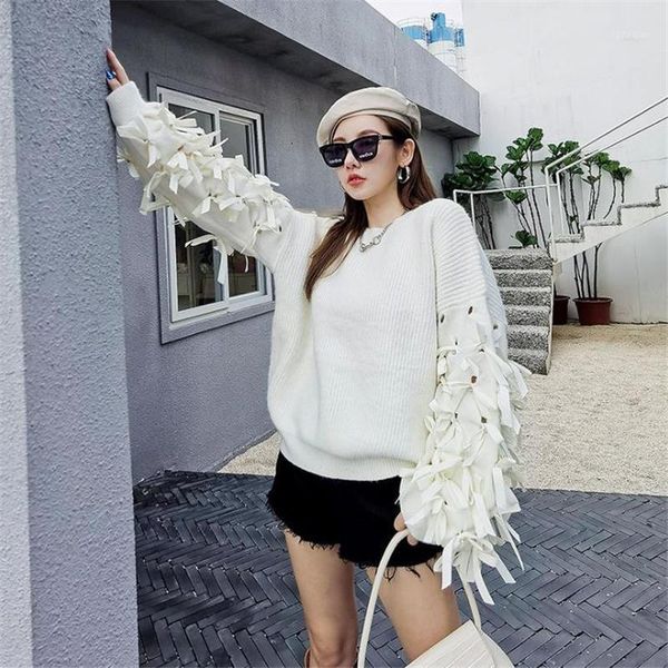 women's sweaters 2021 spring autumn bow long sleeve round neck pullover sweater solid color rhinestone loose casual warm top, White;black
women's sweaters 2021 spring autumn bow long sleeve round neck pullover sweater solid color rhinestone loose casual warm top, White;black