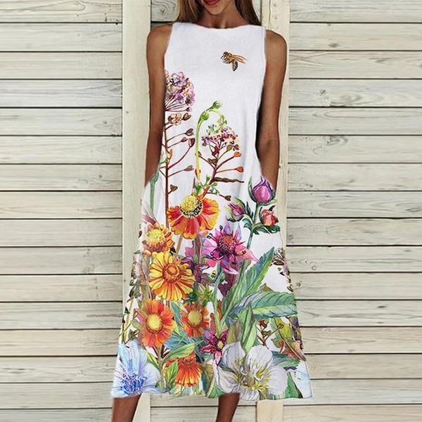 casual dresses vintage floral print maxi dress women sleeveless o-neck long 2021 summer lady loose sundress elegant female party, Black;gray
casual dresses vintage floral print maxi dress women sleeveless o-neck long 2021 summer lady loose sundress elegant female party, Black;gray