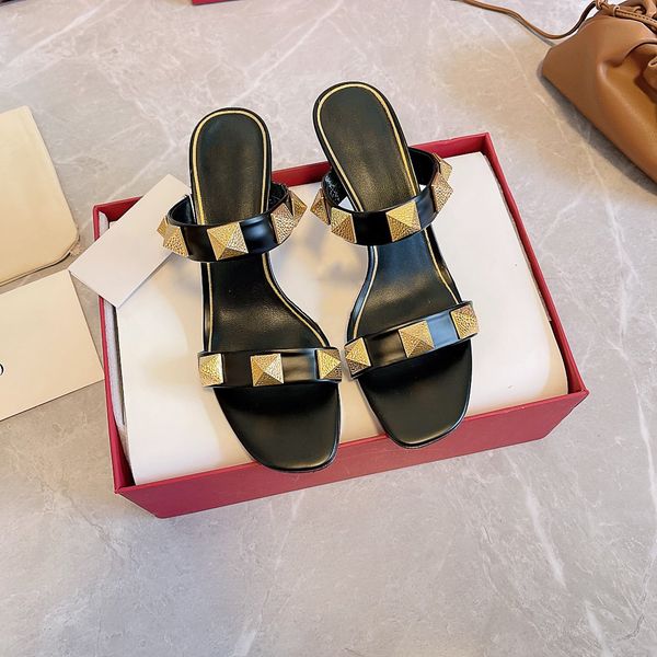 sandals women slipper summer real leather 4 colors sandal with rivets 6.5cm high heels beach slide fashion scuffs shoe big size 42 with box, Black
sandals women slipper summer real leather 4 colors sandal with rivets 6.5cm high heels beach slide fashion scuffs shoe big size 42 with box, Black