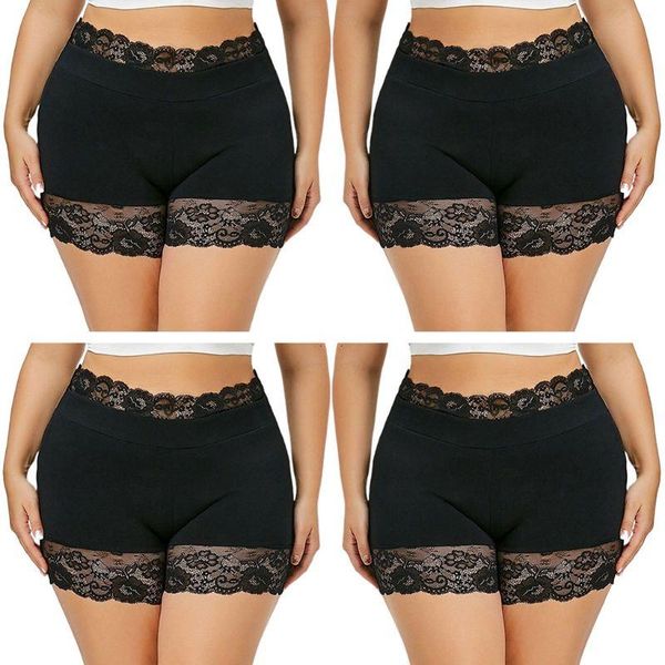 women plus size high waist boxer shorts seamless scalloped floral lace splicing safety pants solid color elastic underpant -6xl, White;black
women plus size high waist boxer shorts seamless scalloped floral lace splicing safety pants solid color elastic underpant -6xl, White;black