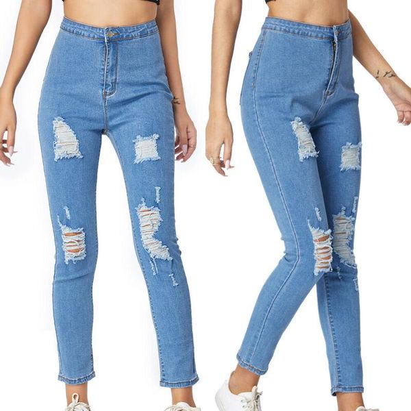 women's jeans women high waist ripped slim fit stretch long denim pants pencil trousers, Blue
women's jeans women high waist ripped slim fit stretch long denim pants pencil trousers, Blue