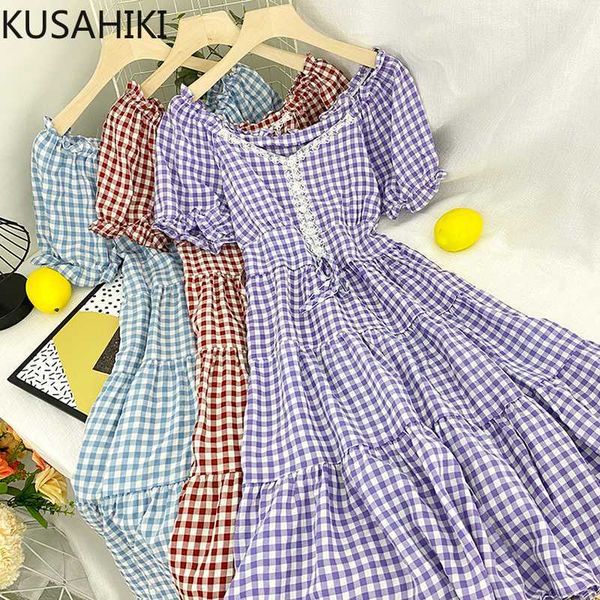 sweet plaid women dress lace patchwork v-neck puff short sleeve dresses summer korean high waist a-line vestidos 6g121 210603, Black;gray
sweet plaid women dress lace patchwork v-neck puff short sleeve dresses summer korean high waist a-line vestidos 6g121 210603, Black;gray