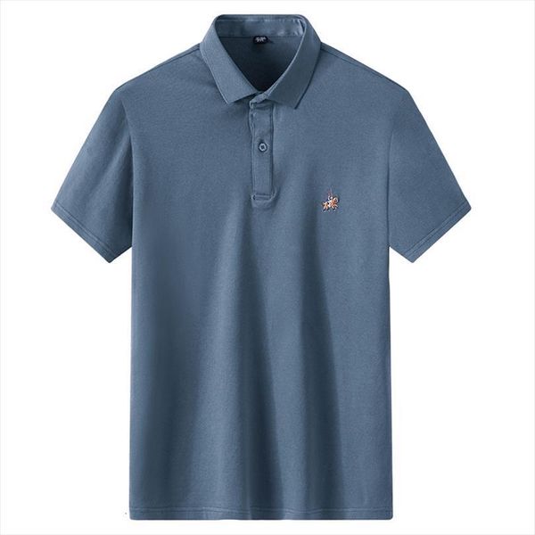 brand summer shirt embroidered men polo 95%cotton breathable sweat short sleeve solid color casual, White;black 
brand summer shirt embroidered men polo 95%cotton breathable sweat short sleeve solid color casual, White;black