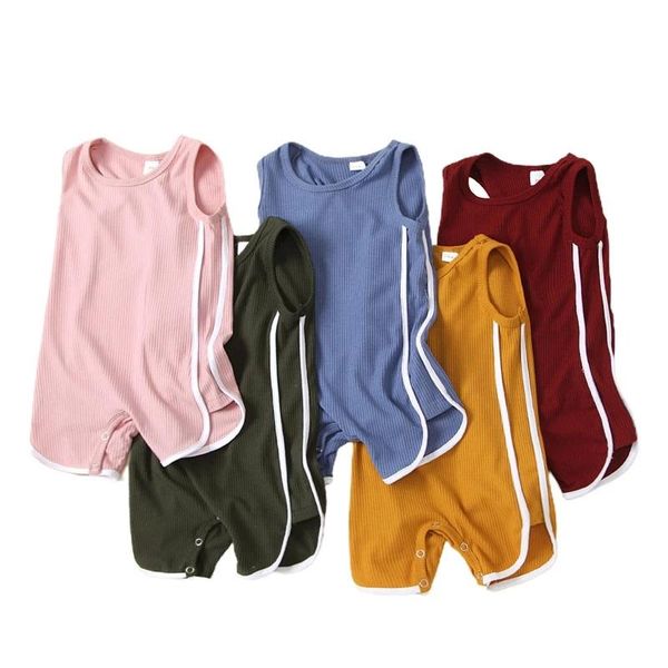 clothing sets 0-24m baby summer rompers splicing o-neck sleeveless ribbed jumpsuits romper crotch buttons for toddlers boys girls 5 colors, White
clothing sets 0-24m baby summer rompers splicing o-neck sleeveless ribbed jumpsuits romper crotch buttons for toddlers boys girls 5 colors, White