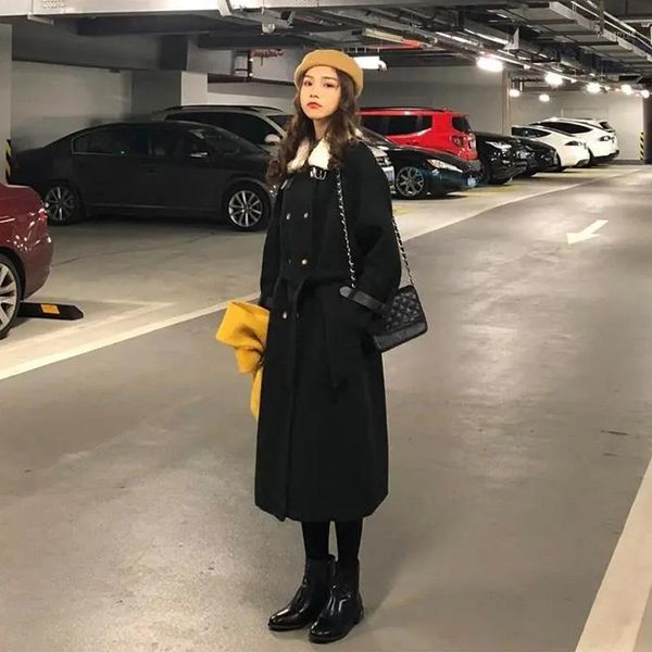 women's fur & faux winter black vintage long coat women thick warm double-breasted lamb wool jacket with sashes korean style overcoat
women's fur & faux winter black vintage long coat women thick warm double-breasted lamb wool jacket with sashes korean style overcoat