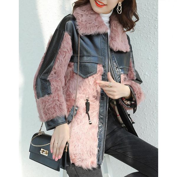 women's fur & faux shzq lamb grass coat medium long sheep integrated fashion in autumn and winter 2021, Black
women's fur & faux shzq lamb grass coat medium long sheep integrated fashion in autumn and winter 2021, Black