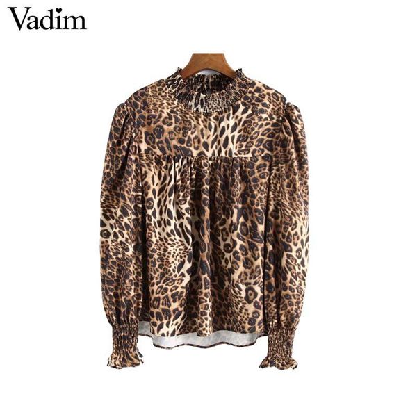 women's blouses & shirts vadim women chic leopard print blouse animal pattern long sleeves pleated vintage female casual blusas la587, White
women's blouses & shirts vadim women chic leopard print blouse animal pattern long sleeves pleated vintage female casual blusas la587, White