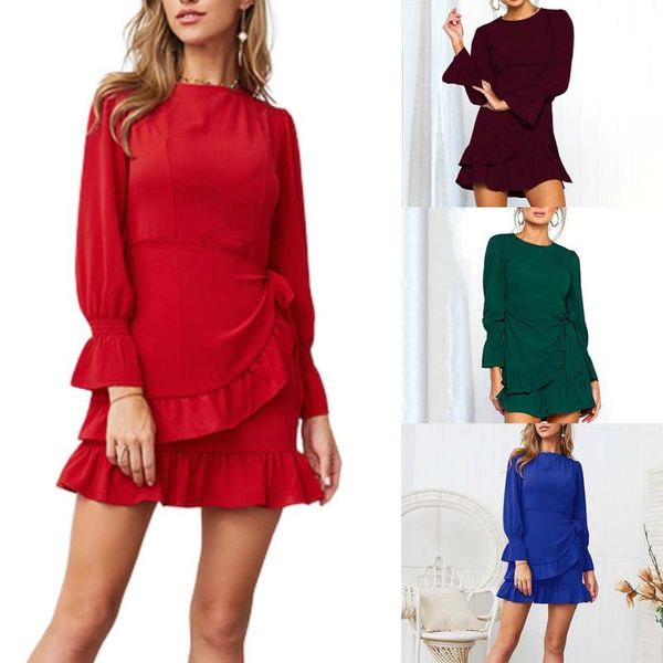 casual dresses asymmetric ruffle hem dress sukienka mini club wear solid kleid short long sleeve women robe femme ete 2021, Black;gray
casual dresses asymmetric ruffle hem dress sukienka mini club wear solid kleid short long sleeve women robe femme ete 2021, Black;gray