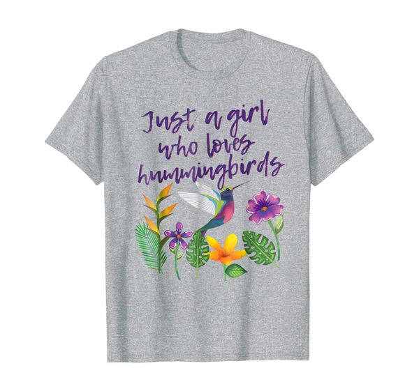 just a girl who loves hummingbirds t-shirt bird watcher gift, White;black 
just a girl who loves hummingbirds t-shirt bird watcher gift, White;black