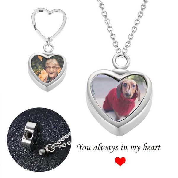 pendant necklaces personalized po cremation urn ashes heart necklace with funnel stainless steel o-chain memorial jewelry gift, Silver
pendant necklaces personalized po cremation urn ashes heart necklace with funnel stainless steel o-chain memorial jewelry gift, Silver