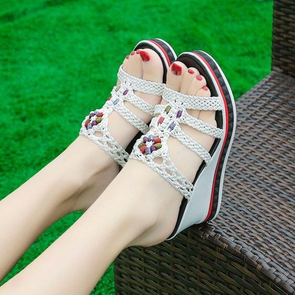 slippers brand women platform wedge peep toe casual bling color mixing slide outdoor beach ladies shoes woman zapatos mujer, Black
slippers brand women platform wedge peep toe casual bling color mixing slide outdoor beach ladies shoes woman zapatos mujer, Black