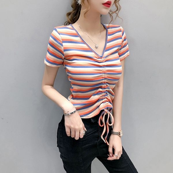 raiow stripe women's t-shirts will see thin cord with short sleeve cleavage short shirt short t-shirt harajuku a8hk, White
raiow stripe women's t-shirts will see thin cord with short sleeve cleavage short shirt short t-shirt harajuku a8hk, White