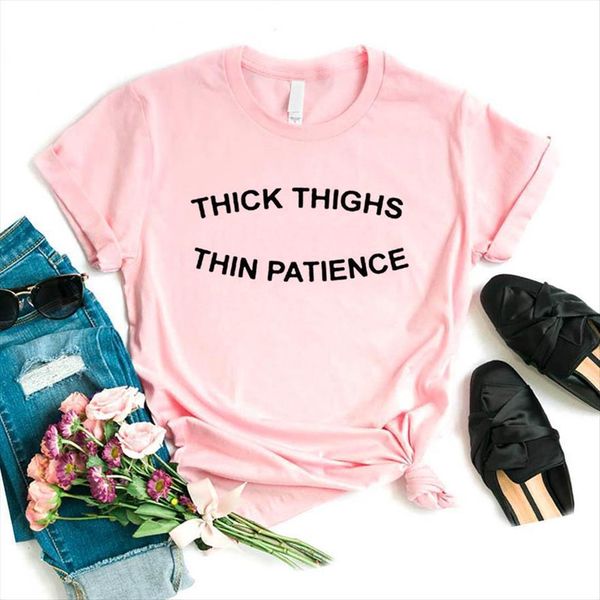 thick thighs thin patience letters women t shirt print short sleeve o neck loose ladies causal tee, White
thick thighs thin patience letters women t shirt print short sleeve o neck loose ladies causal tee, White