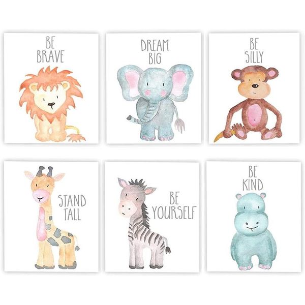 paintings 6 set unframed jungle animal quote wall art animals nursery decor for safari baby shower gift
paintings 6 set unframed jungle animal quote wall art animals nursery decor for safari baby shower gift