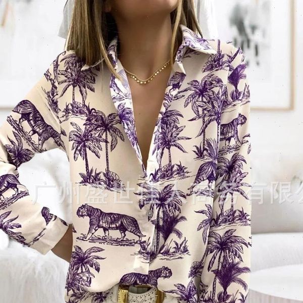 2021 autumn fashion casual tiger print shirt blouse women turn down collar long sleeve coconut tree loose blouse blusas de mujer, White
2021 autumn fashion casual tiger print shirt blouse women turn down collar long sleeve coconut tree loose blouse blusas de mujer, White