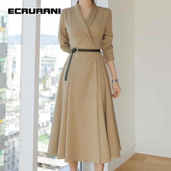 women's trench coats ecrurani patchwork elegant windbreaker v-neck three quarter sleeve high waist solid for females 2021 clothing, Tan;black
women's trench coats ecrurani patchwork elegant windbreaker v-neck three quarter sleeve high waist solid for females 2021 clothing, Tan;black