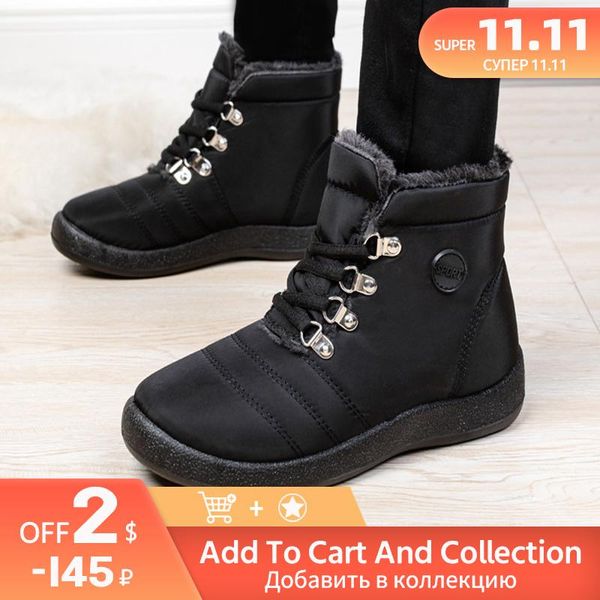 boots women snow winter warm plush waterproof slip-on shoes flat casual ankle for, Black
boots women snow winter warm plush waterproof slip-on shoes flat casual ankle for, Black