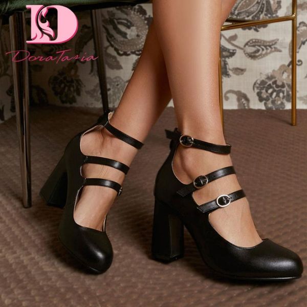 dress shoes doratasia brand female ankle strap pumps round toe chunky high heels buckle women classic retro elegant woman, Black
dress shoes doratasia brand female ankle strap pumps round toe chunky high heels buckle women classic retro elegant woman, Black