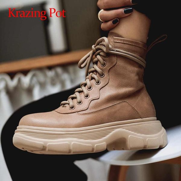 boots krazing pot 2021 big size genuine leather cross-tied gorgeous round toe high square heel zipper catwalk ankle l8f5, Black
boots krazing pot 2021 big size genuine leather cross-tied gorgeous round toe high square heel zipper catwalk ankle l8f5, Black