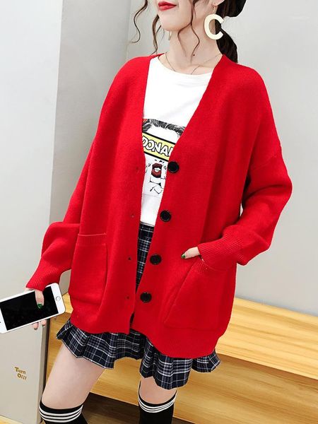 woman loose coat easy student season suit-dress sweater cardigan 2019 a tide lazy wind knitting unlined upper garment woman1, Black
woman loose coat easy student season suit-dress sweater cardigan 2019 a tide lazy wind knitting unlined upper garment woman1, Black