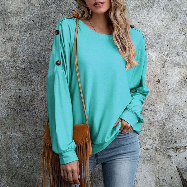 women's hoodies casual solid color long-sleeved buttoned brief elegant sweatshirt oversized round neck sudadera hoodie, Black
women's hoodies casual solid color long-sleeved buttoned brief elegant sweatshirt oversized round neck sudadera hoodie, Black