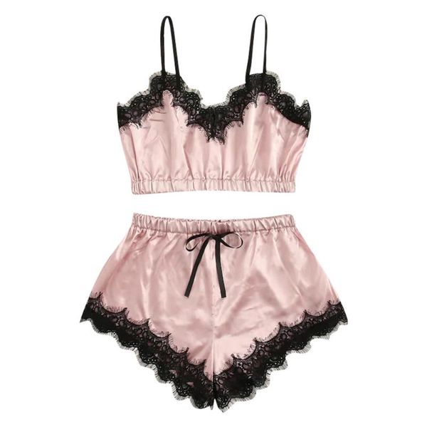 women's swimwear separate 2pcs lace sleepwear women beach dress lingerie night short sleeveless ladies satin patchwork nightgown pajama, White;black
women's swimwear separate 2pcs lace sleepwear women beach dress lingerie night short sleeveless ladies satin patchwork nightgown pajama, White;black